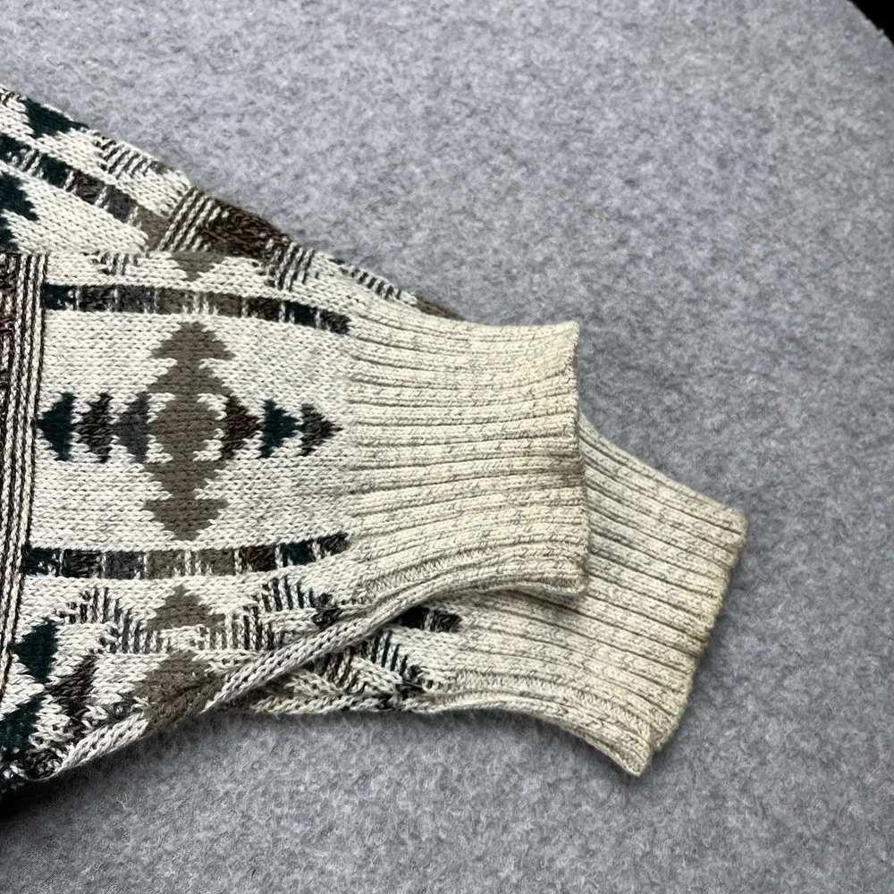 Vintage St. Johns Bay Sweater Mens Large Aztec Geometric Knit Crewneck 90s
